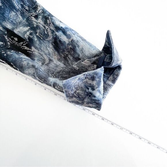 Tribal Jacket Mandarin Collar Black Blue Button Up Women's 10 Career Blazer - Picture 9 of 9